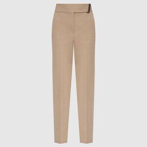 Brunello Cucinelli Monili Bead Khaki Pants